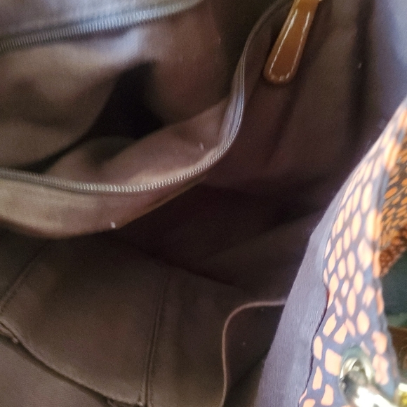 J Mclaughlin Orange And Brown Womans Tote Bag - Picture 7 of 8